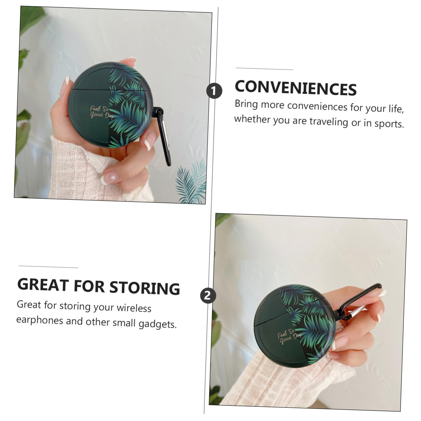 Uonlytech 3piezas Funda Protectora Portátil para Auriculares Inalámbricos Diseño Chic y Práctico Resistente Al Agua Sudor para Deportes y Almacenamiento Seguro