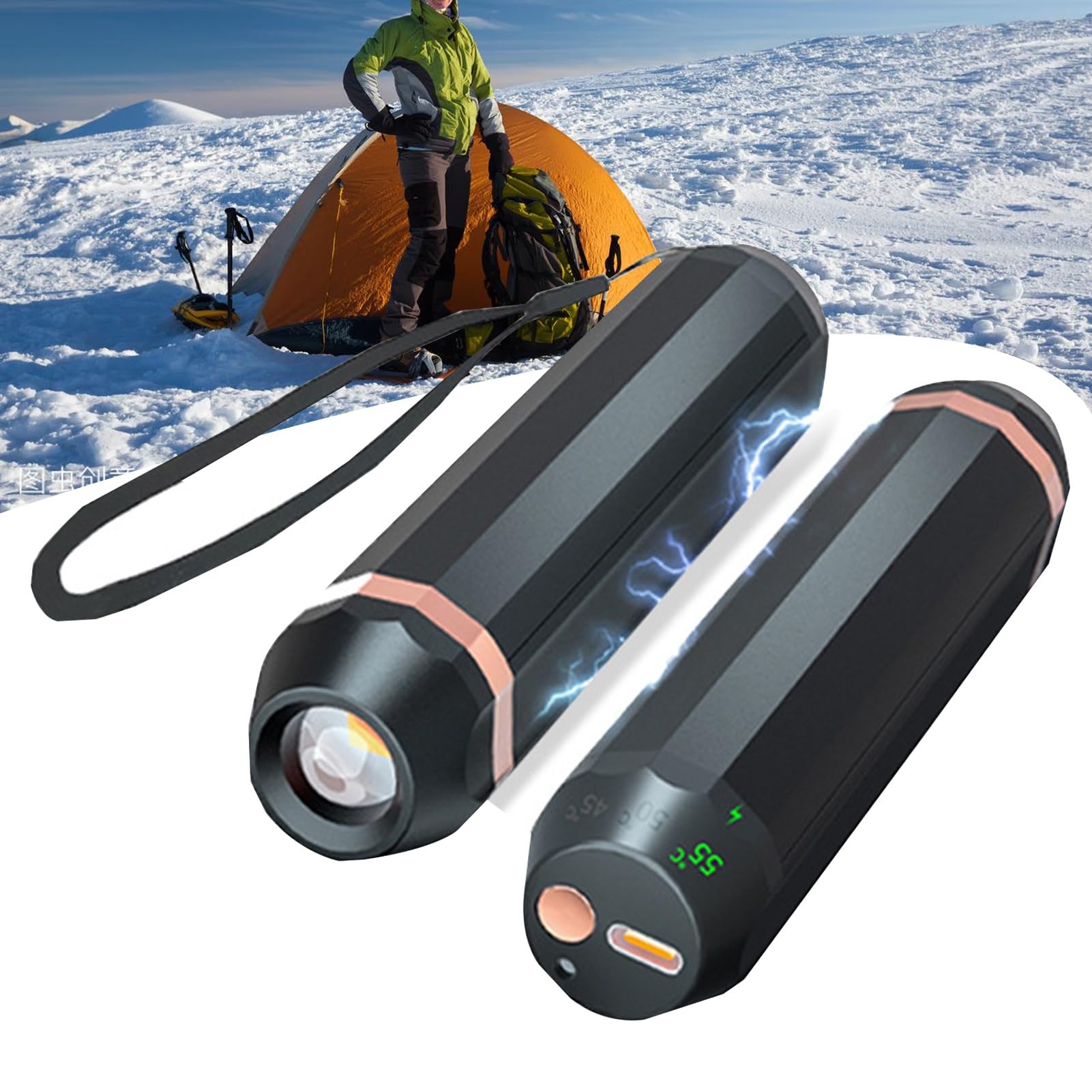Calentador de manos recargable, actualización de calentador de manos USB recargable magnético 2 en 1, calentador de bolsillo de calentamiento de clase 3, adecuado para mujeres y hombres