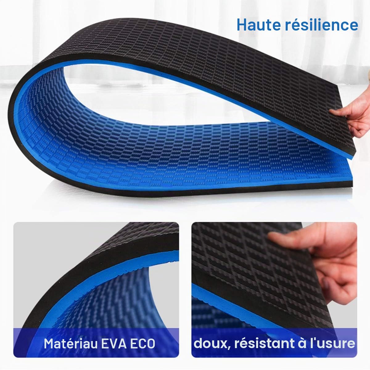 Tapis Insonorisant pour Tapis de Course,Tapis de Protection du Sol Tapis Anti Bruit Antidérapant Tapis pour Corde à Sauter Intérieure,Yoga et Fitness et équipements de Gym,170×80×2.5cm-Black+Yellow