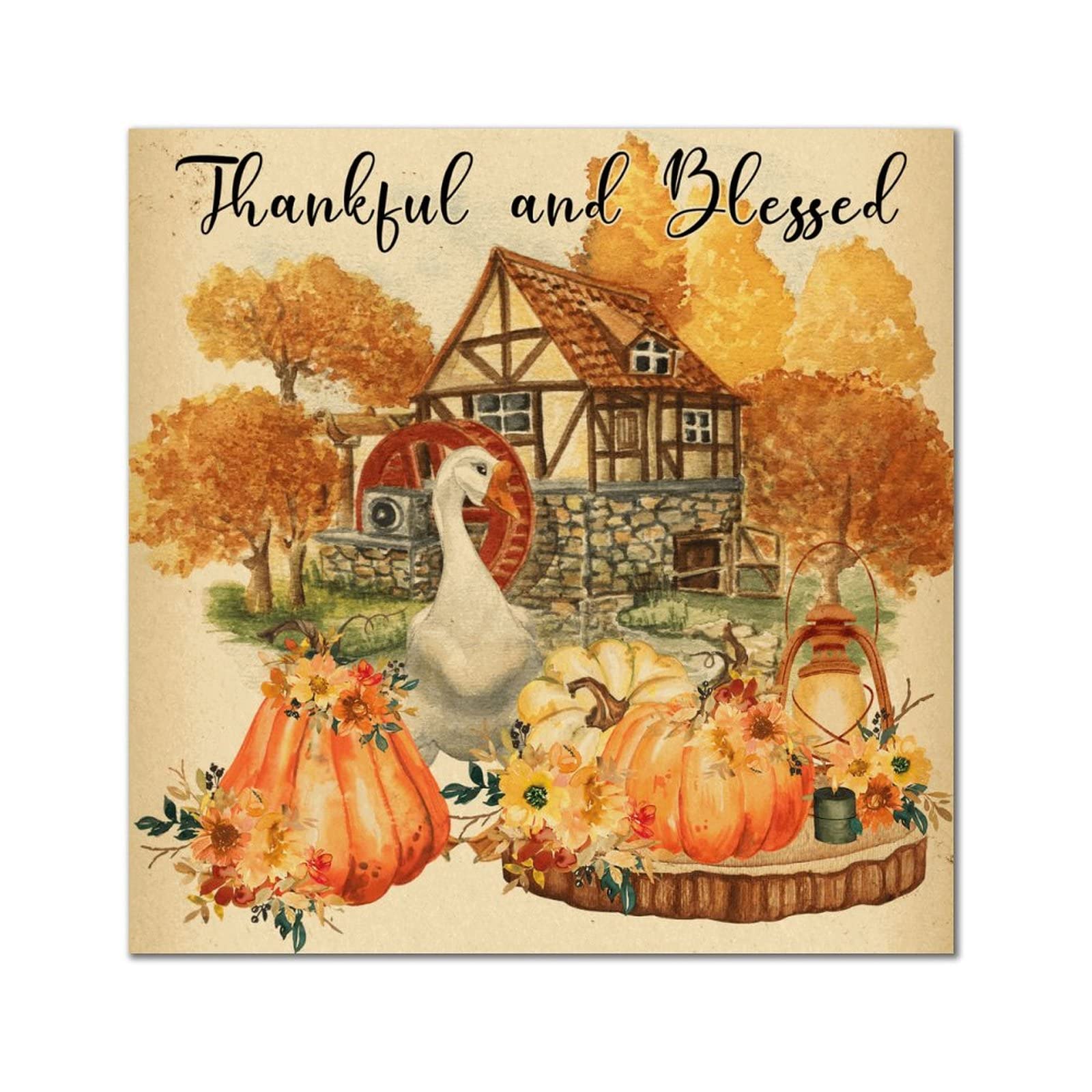 Plaque murale en bois Thankful and Blessed pour célébrer la douceur du foyer