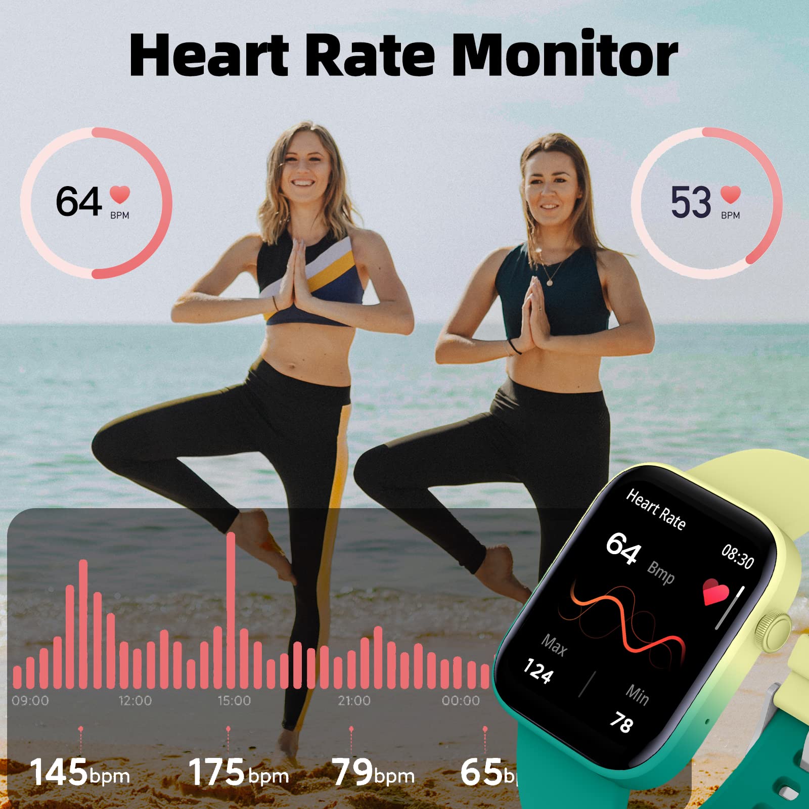 Smart Watch (rispondere/effettuare chiamate) per donne e uomini, fitness tracker da 1,9 pollici, touch screen, orologio fitness 108 sport impermeabile IP68, cardiofrequenzimetro/monitoraggio del sonno