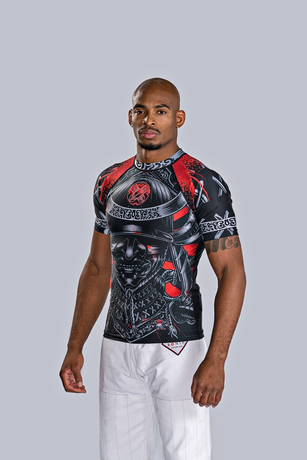 Ronin Samurai Blackout Ghost Base Layer Kompressionsshirt für BJJ MMA Grappling