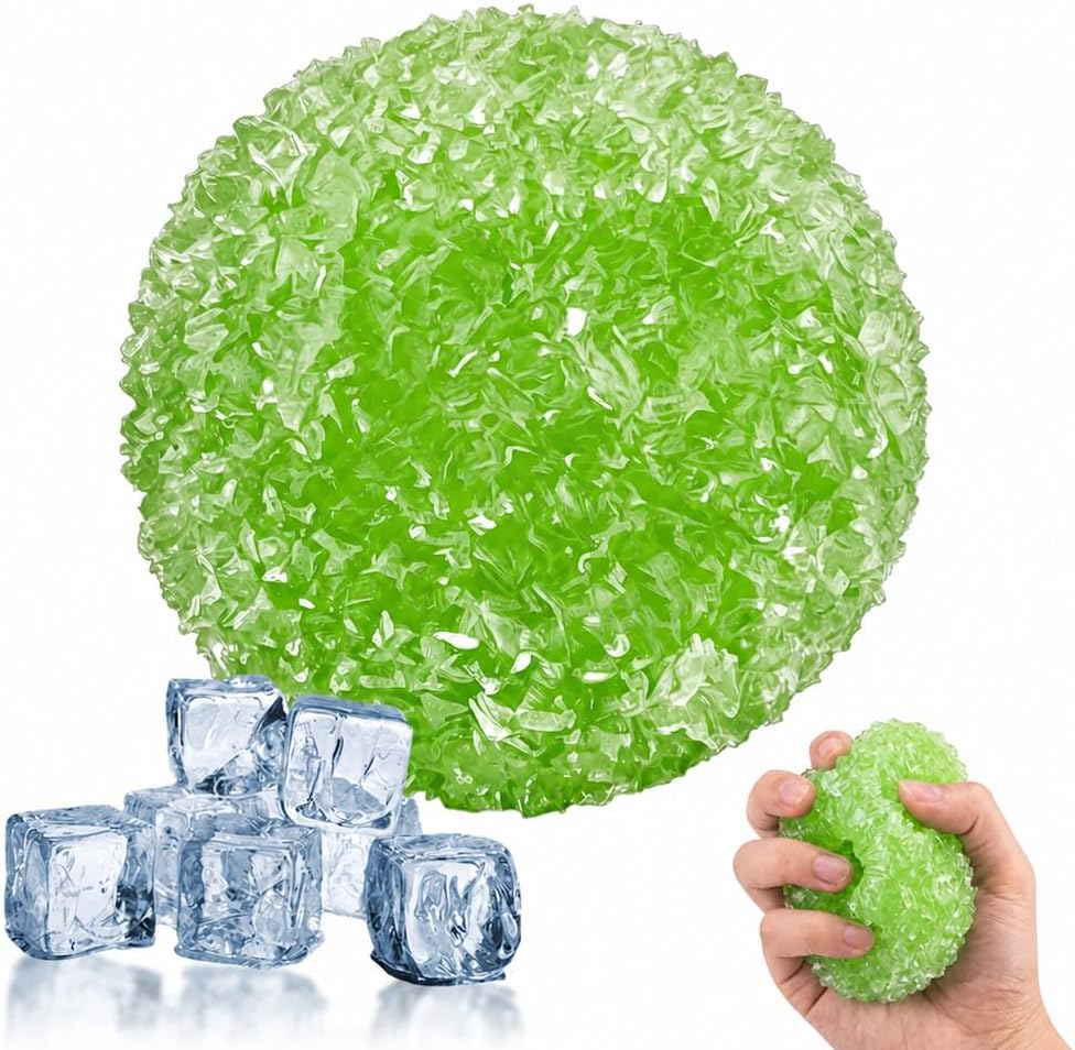 Crunchy Squishy Stress Ball, Slushy ICY Squeeze Toy (Green)