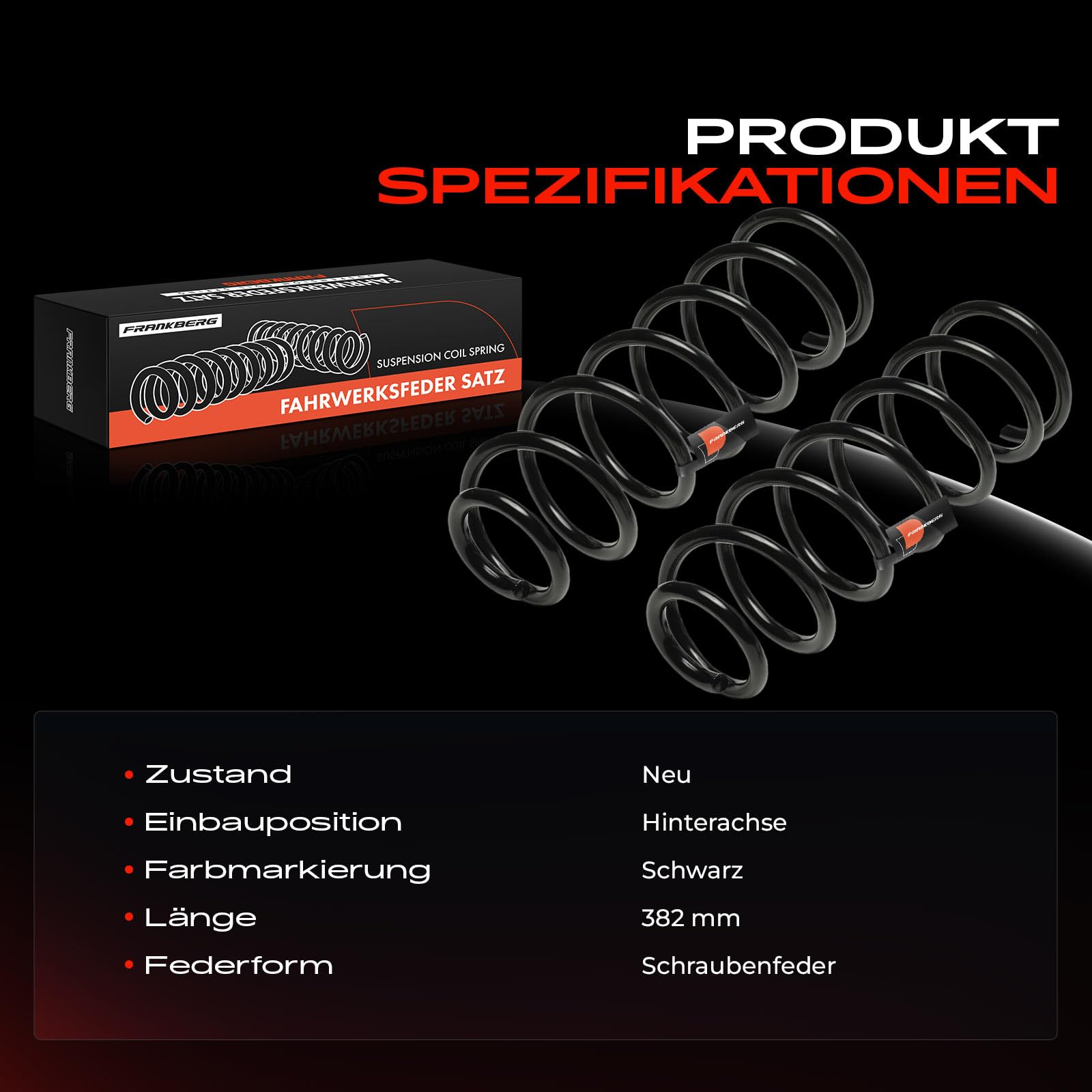 Frankberg Sprężyny; sprężyny podwozia; łożysko sprężynowe; amortyzator; sprężyna; sprężyna; odbojnik; sprężyna spiralna; zestaw sprężyn; sprężyna śrubowa; replace RC6287