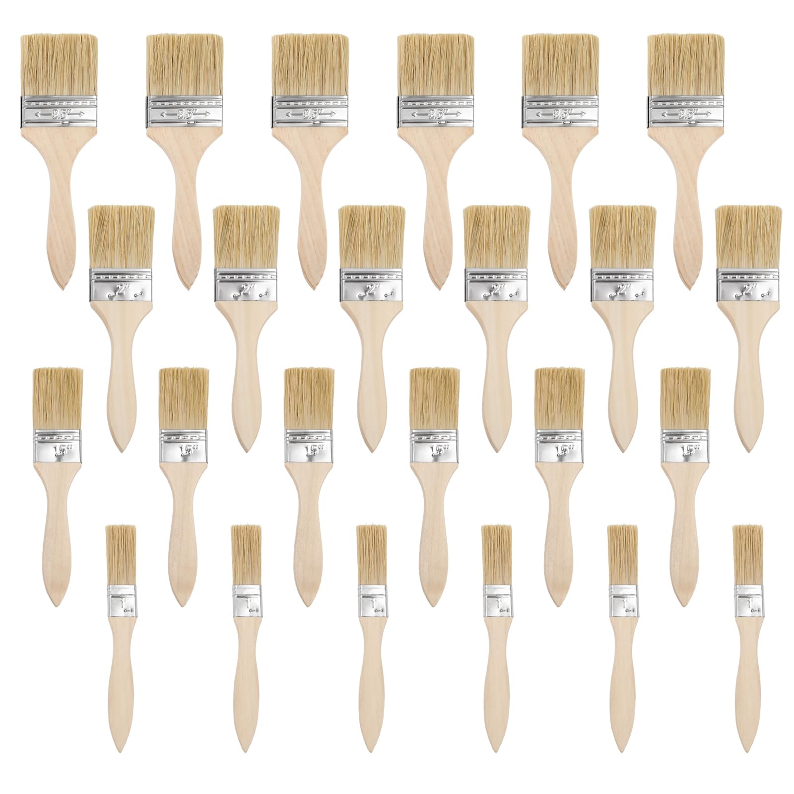 Keboyoe 24 Stück Holz Lasurpinsel Flachpinsel Breit Pinselse
