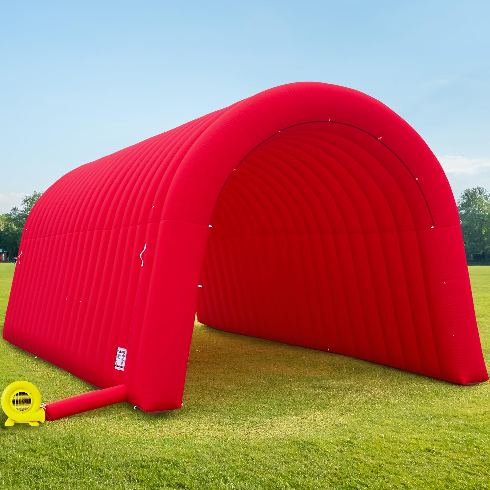 OZIS 24FT Inflatable Tunnel Sports Entrance with Installed Blower Inflatable Tunnel Tent for Business Advertising Event Exhibition Promotion,Street,Shop,Supermarket,School(Red, 24x10x10Ft)