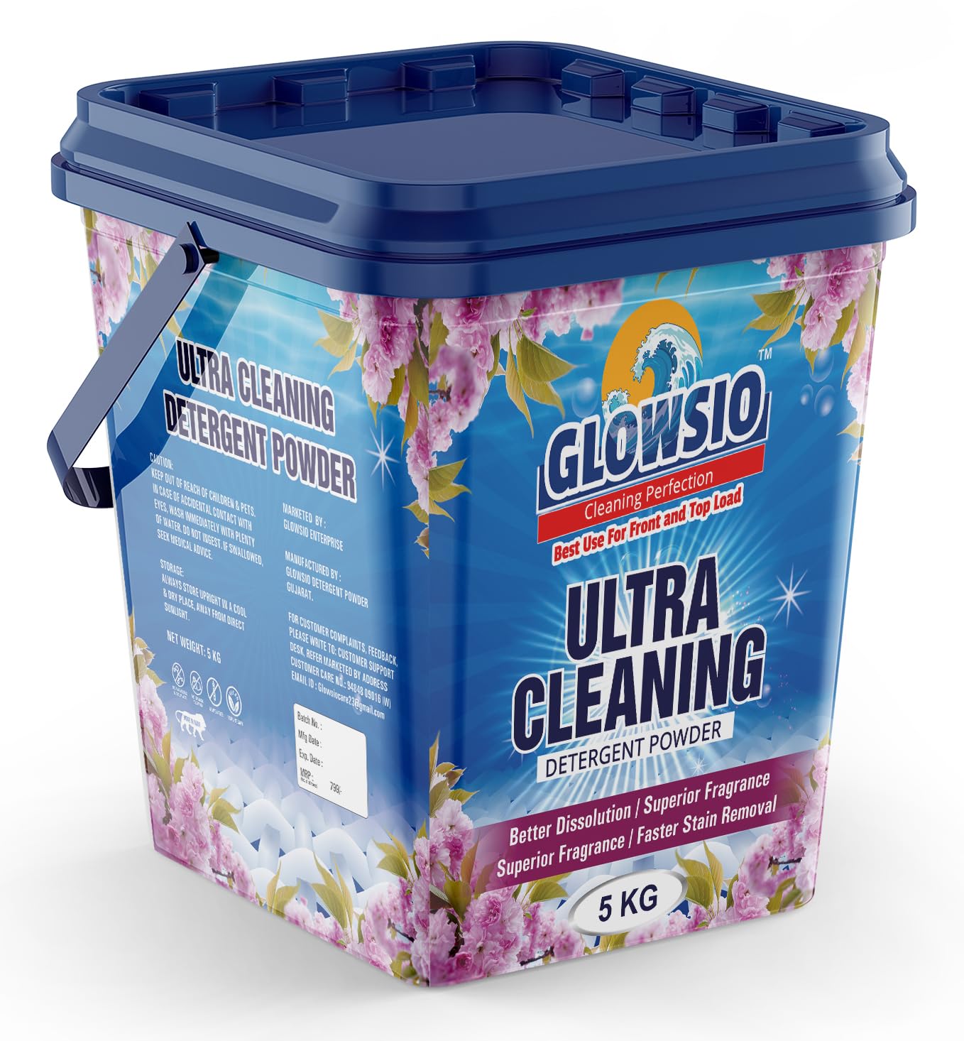 Glowsio Ultra Cleaning Detergent Powder 5 Kg | Ultra Cleaning Formula | Non-Toxic | safe for hands | Suitable for Top load and Front Load machines (B0DBLSS11M) Amazon Price History, Amazon Price Tracker