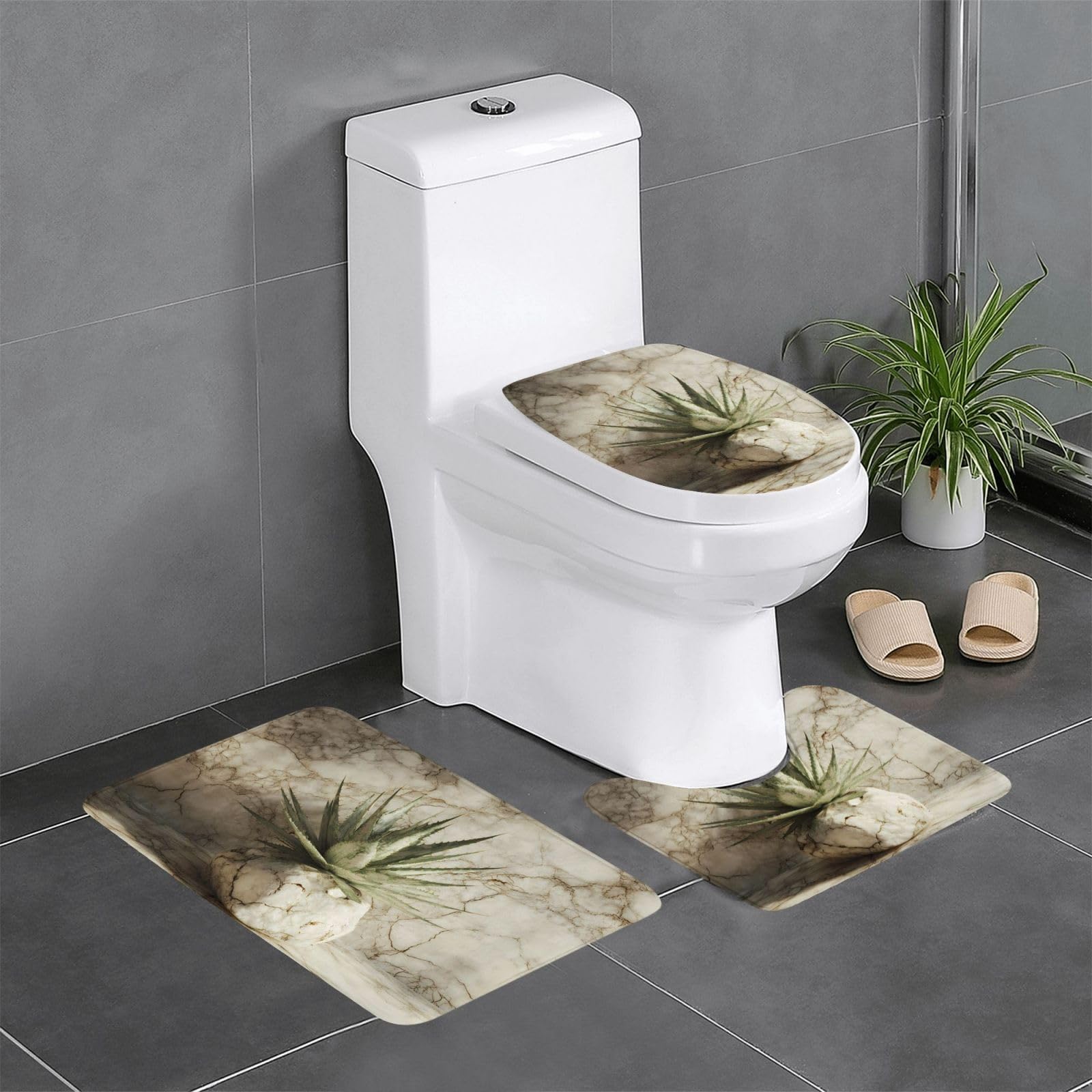 Tapis de salle de bain antidérapants motif marbre pour transformer l'ambiance de vos toilettes