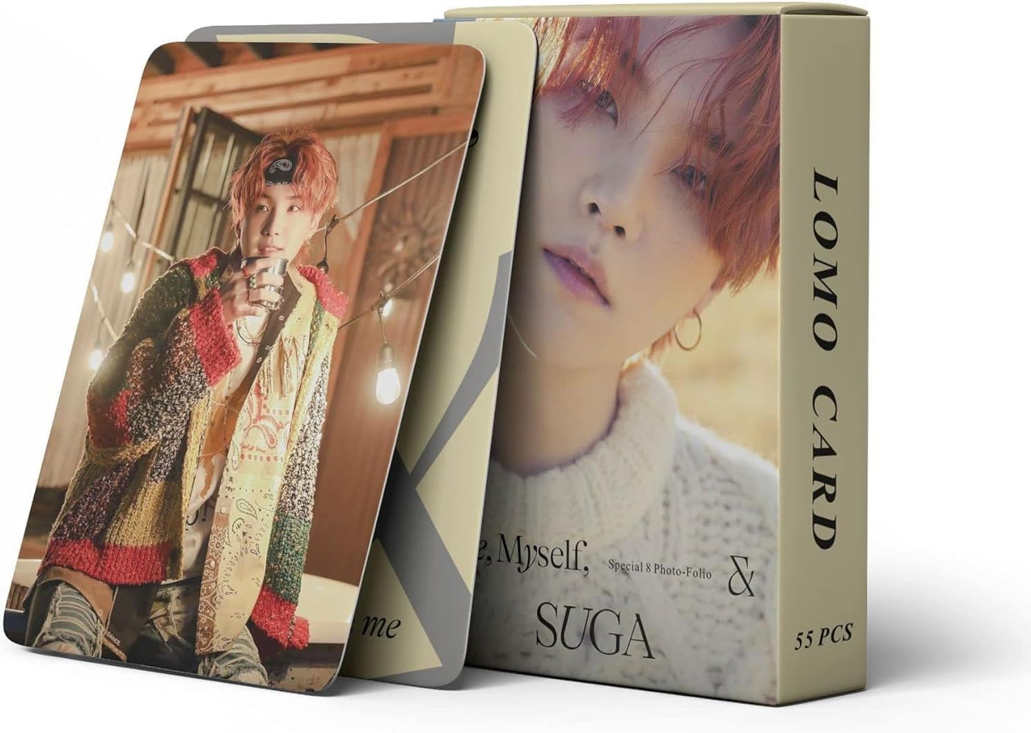 Careflection Bts Special 8 Photo Folio Collection Lomo Laminated Double Side Photocards For All Occasion Pack Of 55 (Suga)