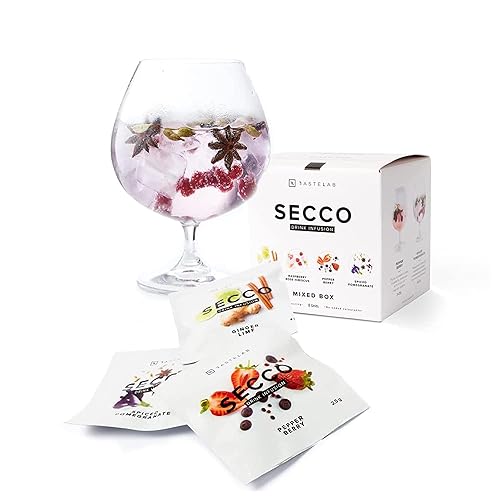 Secco Drink Infusion Signature - Paquete de 8 sobres botánicos para mezcladores de cócteles, mocktail y vodka - Infusiones de alcohol para todos los