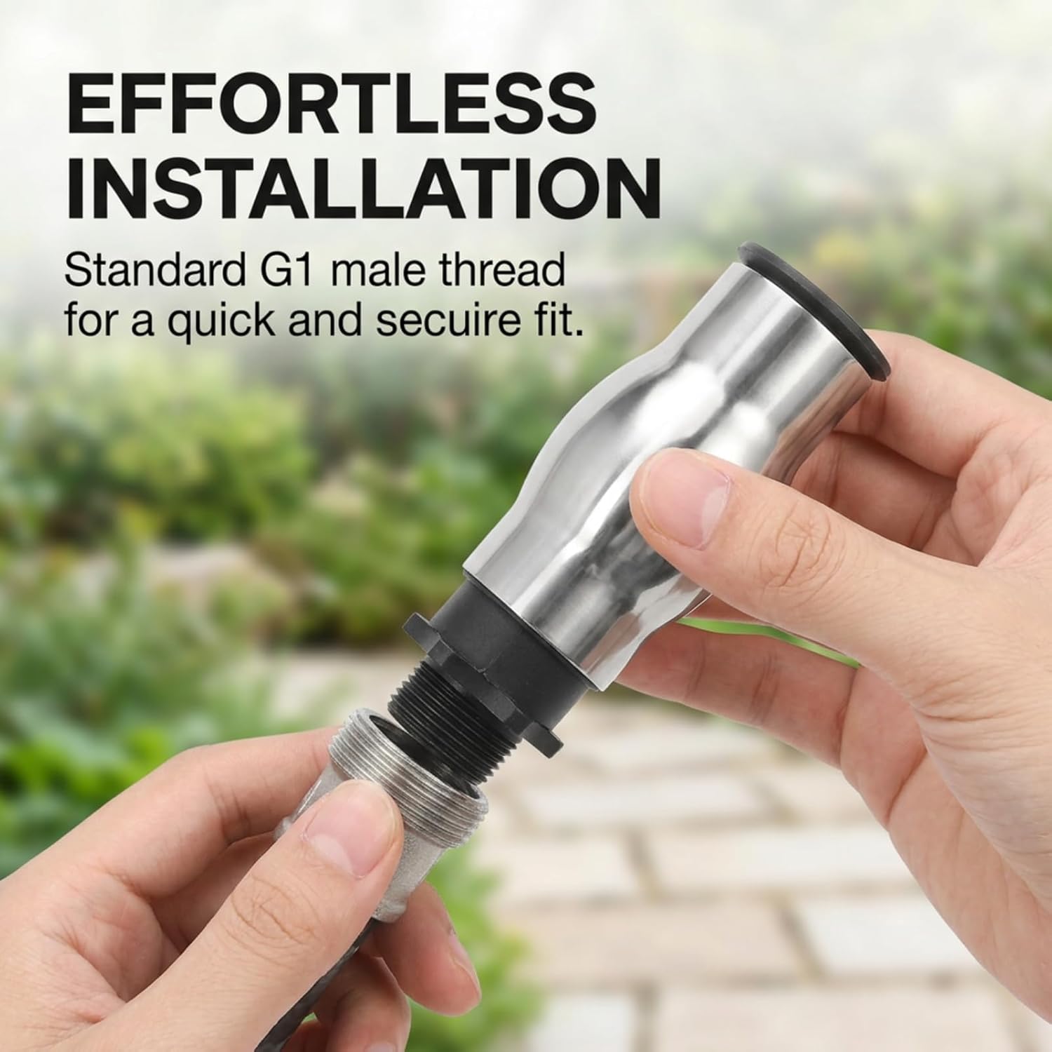 Pond Pump Fountain Nozzle G1 Male Thread Frothy Jet Fountain Nozzle, 304 Stainless Steel Water Spray for Garden Pond Lake, 6in Waterscape Water Spray