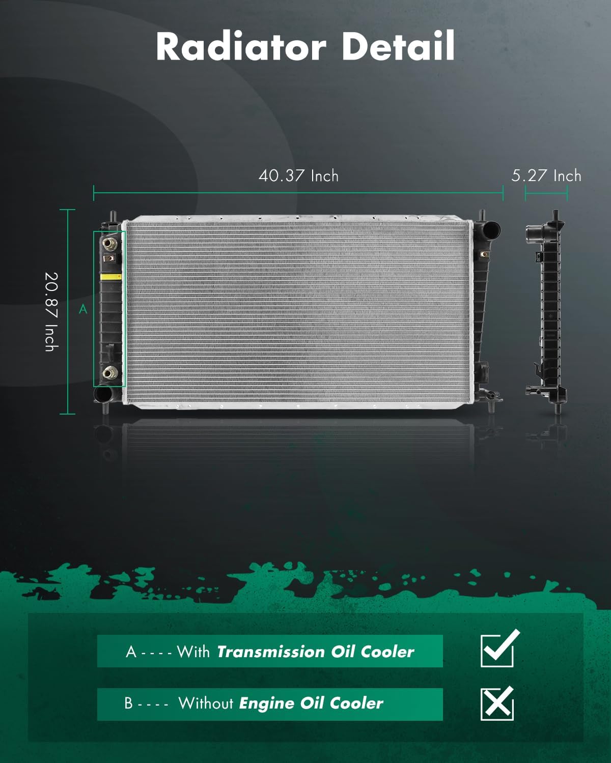 SCITOO Radiator for 1997-1998 for Ford for F-150 4.2L 1997-1998 for Ford for F-150 4.6L 1997-1998 for Ford for F-250 4.6L 1997-1998 for Ford for Lobo 4.6L Replace 2141