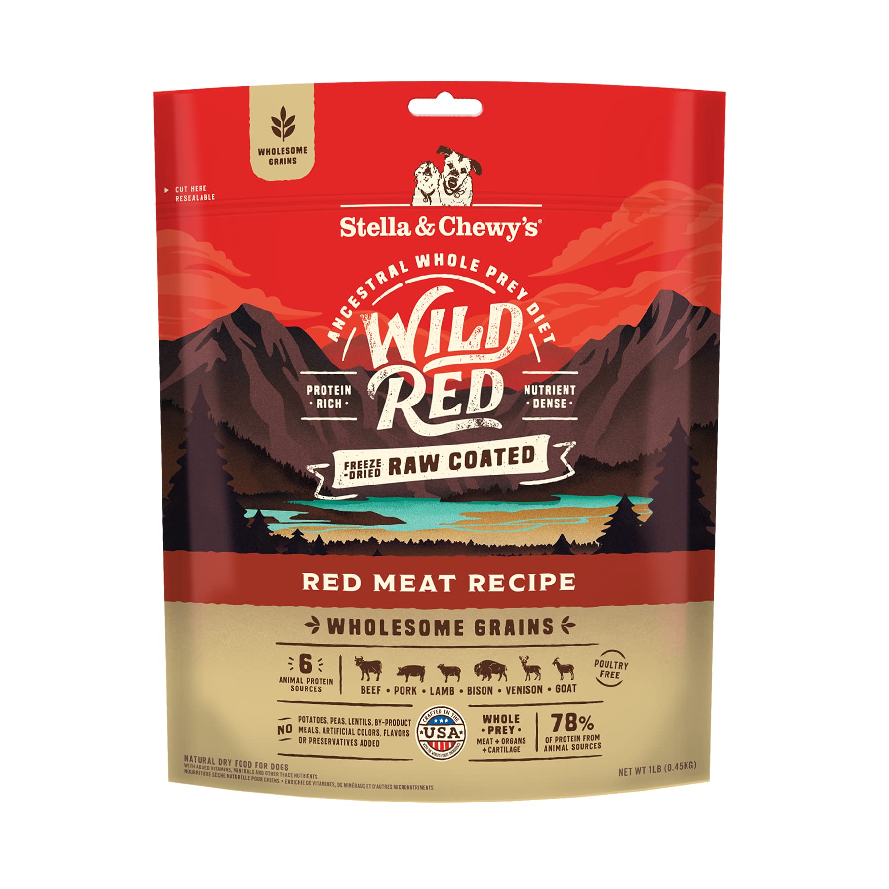 Stella & Chewy's Wild Red Dry Dog Food Raw Coated High Protein