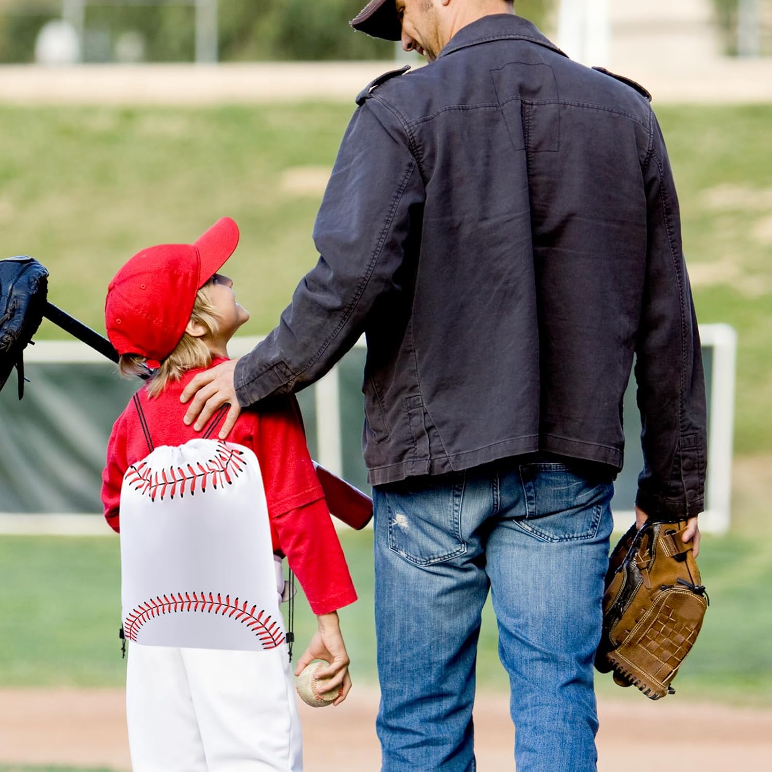 15 Pcs Baseball Drawstring Bags, 13.3"x15.7" Sports Backpacks for Team Gifts, Party Favors & Gym Use, Baseball Theme Party Supplies - Image 5