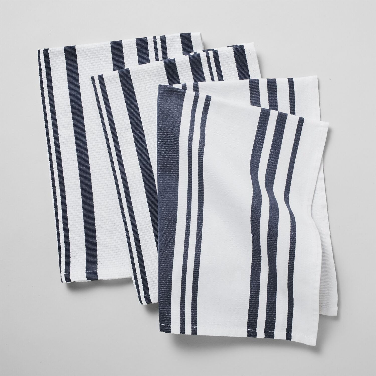 Sur La Table Striped Kitchen Towels, Set of 3, Light Pink
