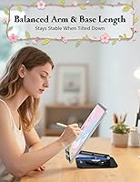 Vista 5 de Tablet Stand for iPad, 360° Rotating Aluminum Foldable Holder – Adjustable Desk Stand Fits iPad Pro 12.9/11,Samsung Galaxy Tab – Portable for