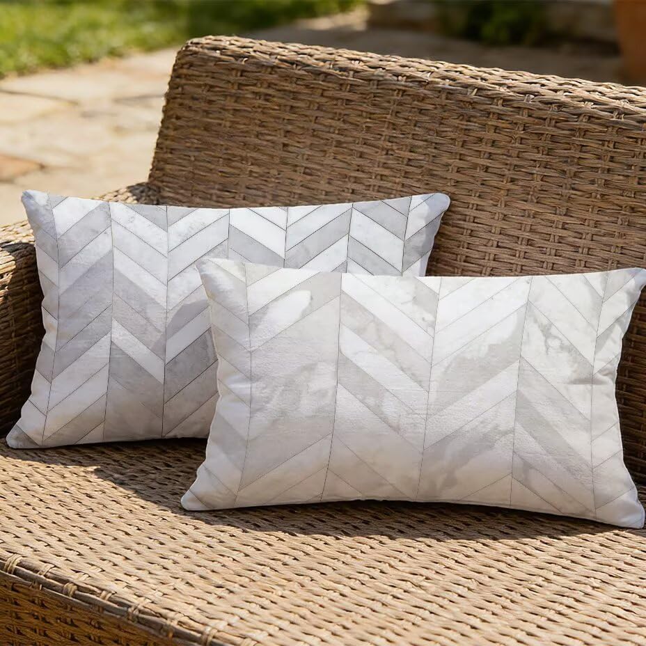 Housses de coussin de jardin 80x100 cm gris extérieur imperméable