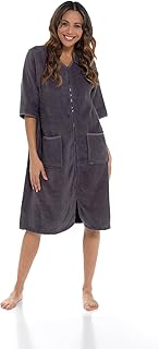 Ladies/Womens 100% Cotton Terry Towelling Zip Front Dressing Gown/Bathrobe/Housecoat