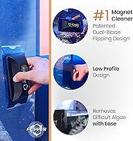 Vista 22 de Flipper EDGE - Rascador magnético flotante 2 en 1 para acuario con cuchillas dobles, herramientas eficientes de limpieza de acuarios de vidrio