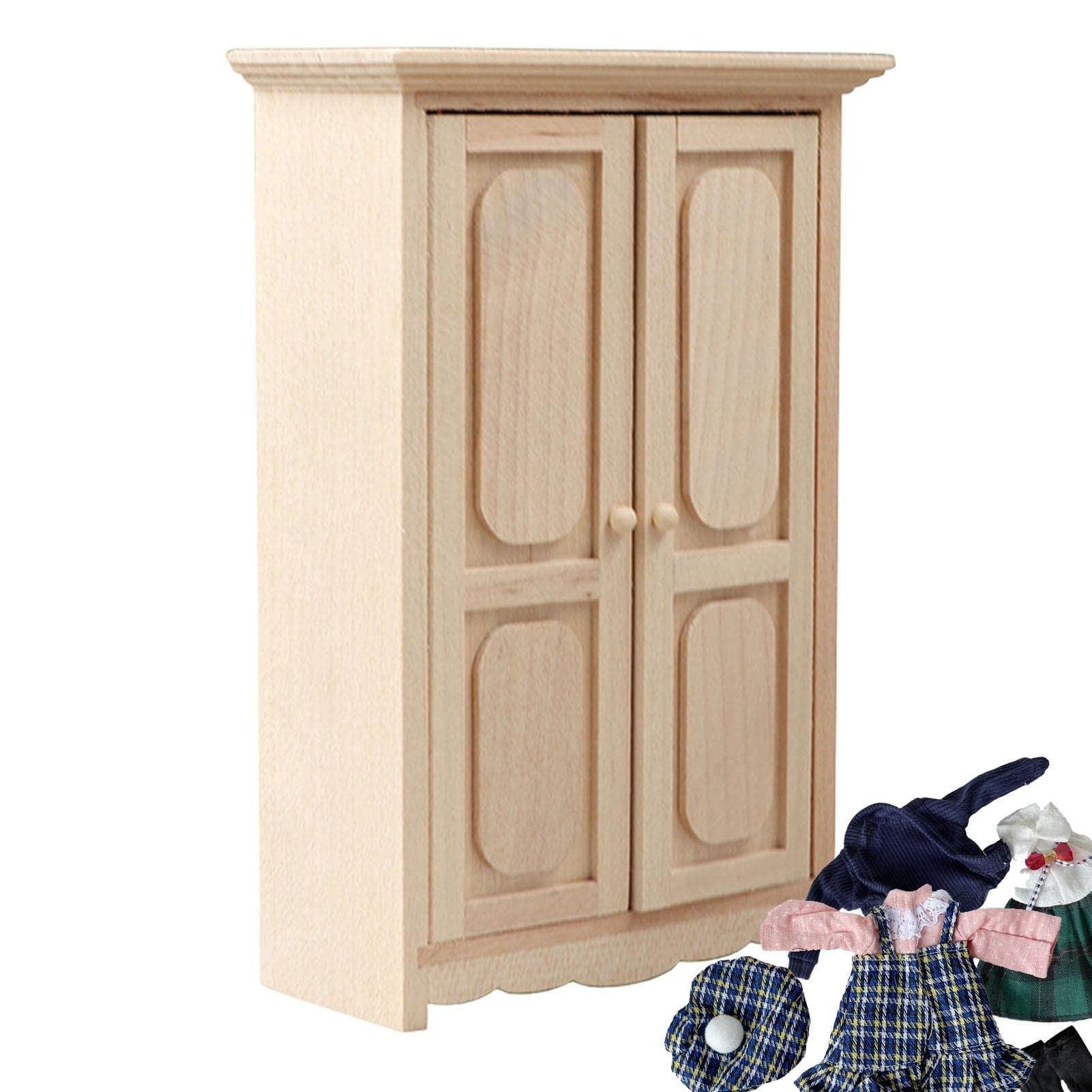 ドール家具　ワードローブ/クローゼット　ホワイト ドール家具ワードローブ/クローゼットホワイト