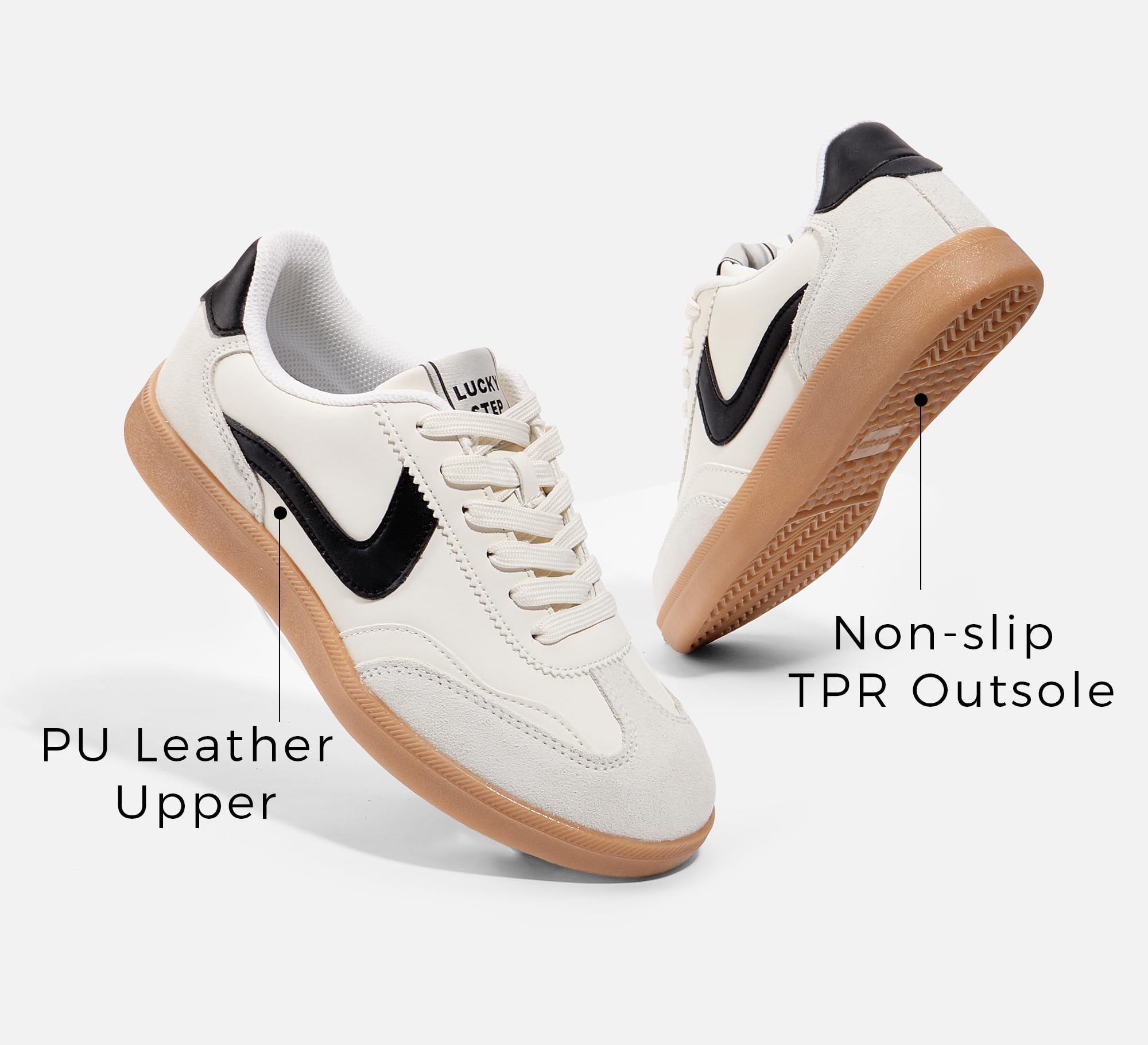 LUCKY STEP Sneakers retrò da Donna - Sneakers alla Moda Classiche, Antiscivolo e comode per Camminare e Pattinare