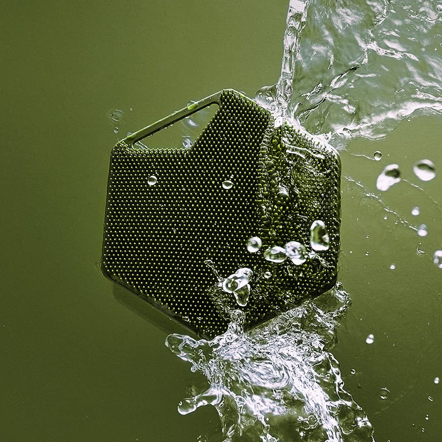 Tooletries - Body Scrubber - Exfoliates & Deep Cleans - Silicone Shower & Bathroom Accessory with Bespoke Bristles and Ergonomic Handles - Army Green - Image 7 thumbnail
