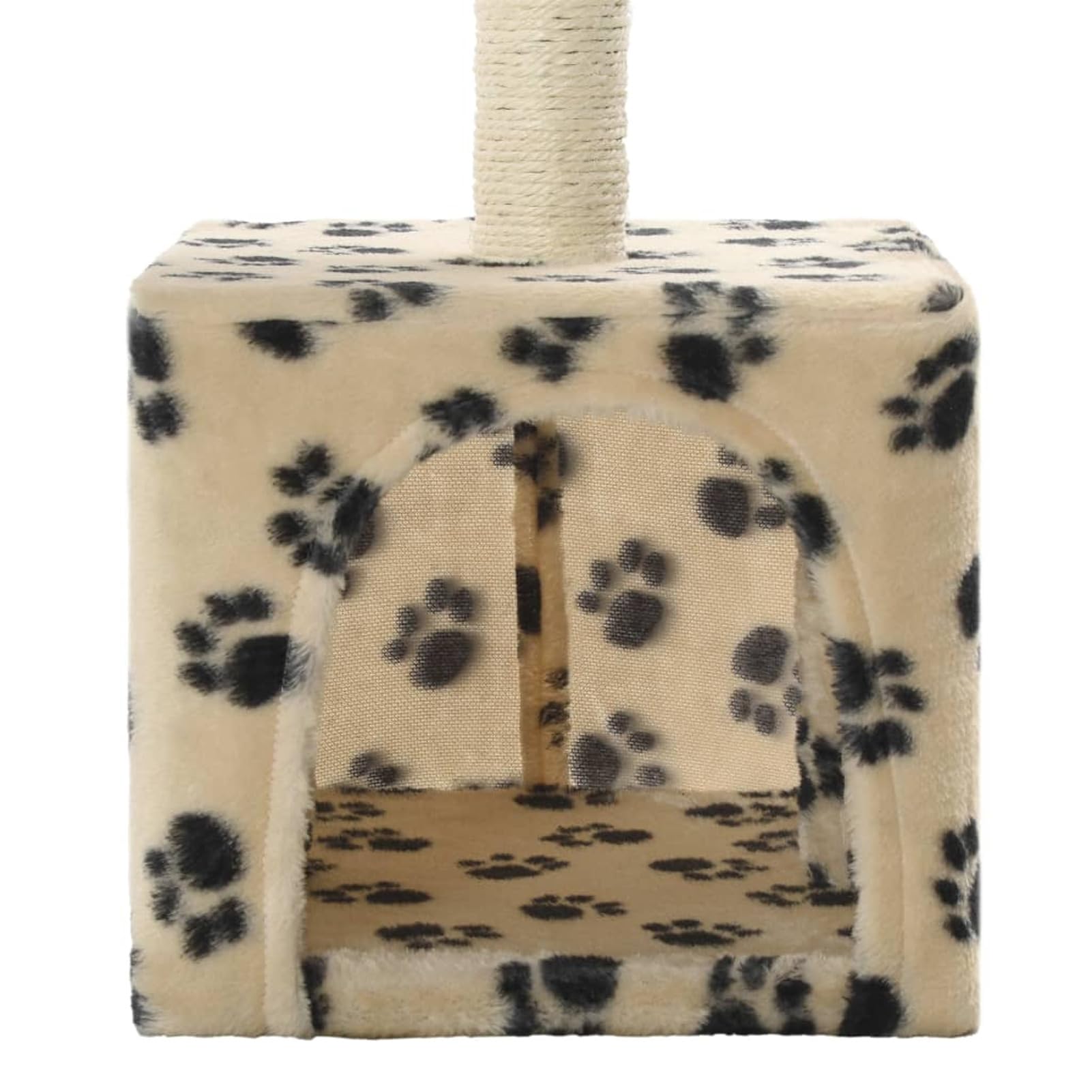 Homgoday Tiragraffi per gatti con tiragraffi in sisal, 55 cm, con stampa di zampe beige, tiragraffi a torre per gatti multilivello, centro attività per gatti da interno