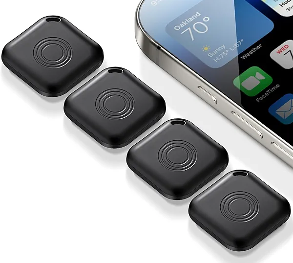 Air Tracker Tags-4 Pack Luggage Tracker Work with Apple Find My (iOS 14.6 Above Only), Key Finder and Item Locator Smart Tag for Backpack, Suitcases, Pet, Wallet.etc.