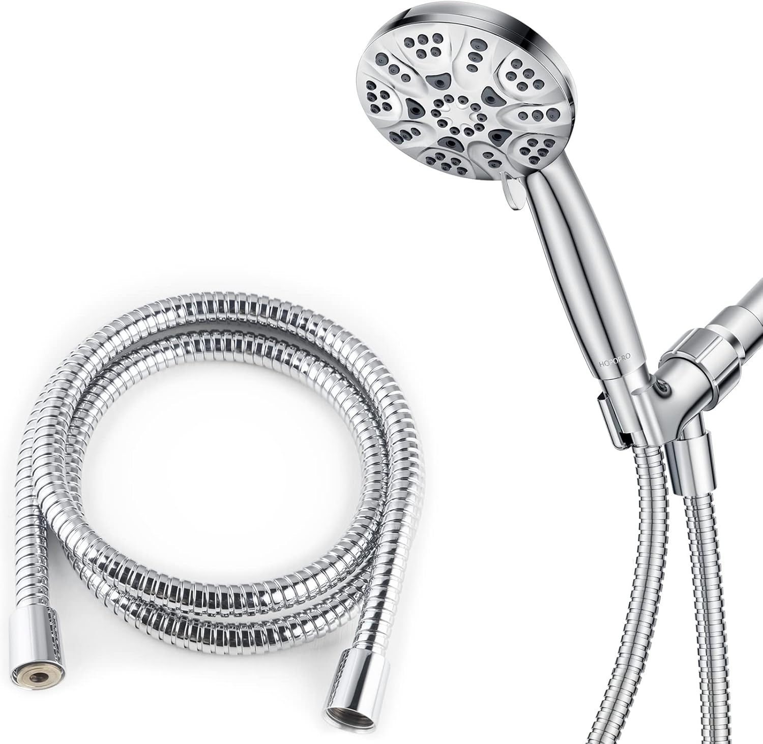 6 Functions Handheld Shower Head Set High Pressure Shower Head High Flow Hand Held Showerhead Set with 59 Inch Hose Bracket Teflon Tape Rubber Washers