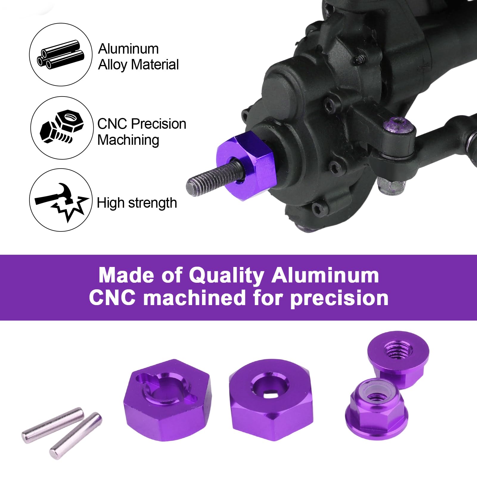 Amazon.com: Hobbypark 12mm Aluminum Wheel Hex Drive Hub Adapters