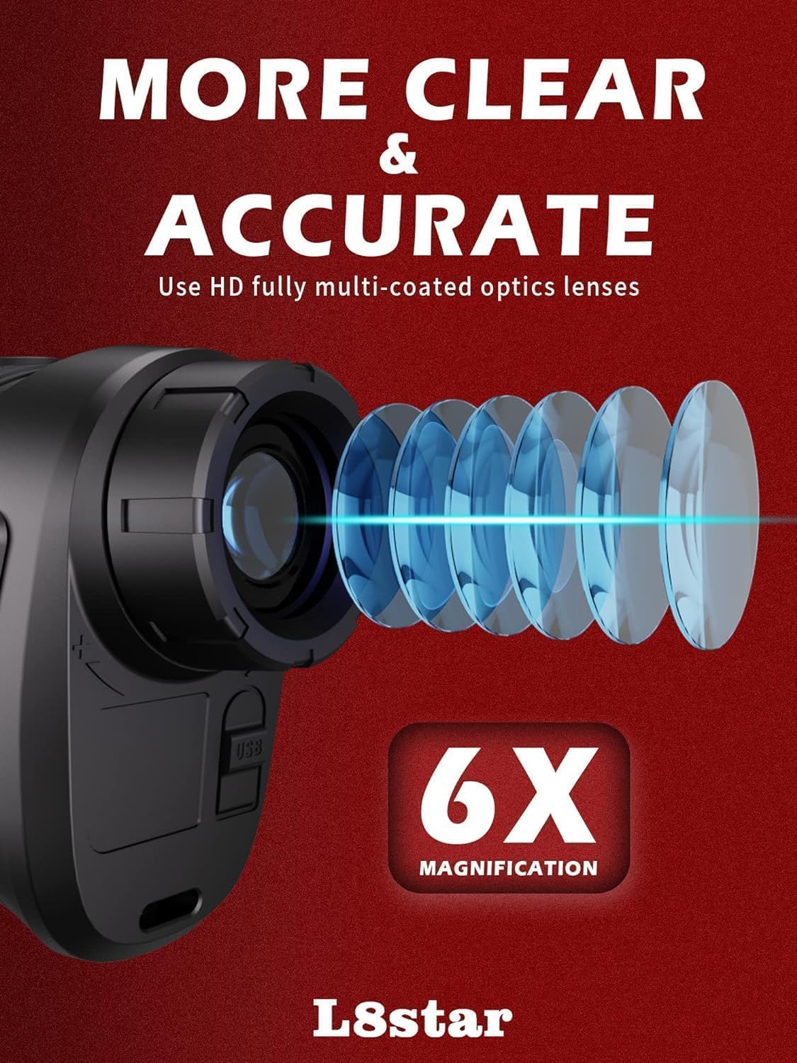 L8star Golf Range Finder, 800 Yards Golf Rangefinder with Slope, High-Precision Fast Flagpole Lock with Pulse Vibration Slope Range Finder for Golf,Hunting (Black)