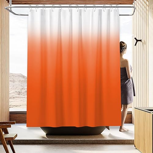 Miniatura 10 de Navy Blue Bathroom Sets with Shower Curtain and Memory Foam Bathroom Rugs and Non Slip U Shaped Toilet Rugs Shower Curtain Set 4 Piece for Perfect