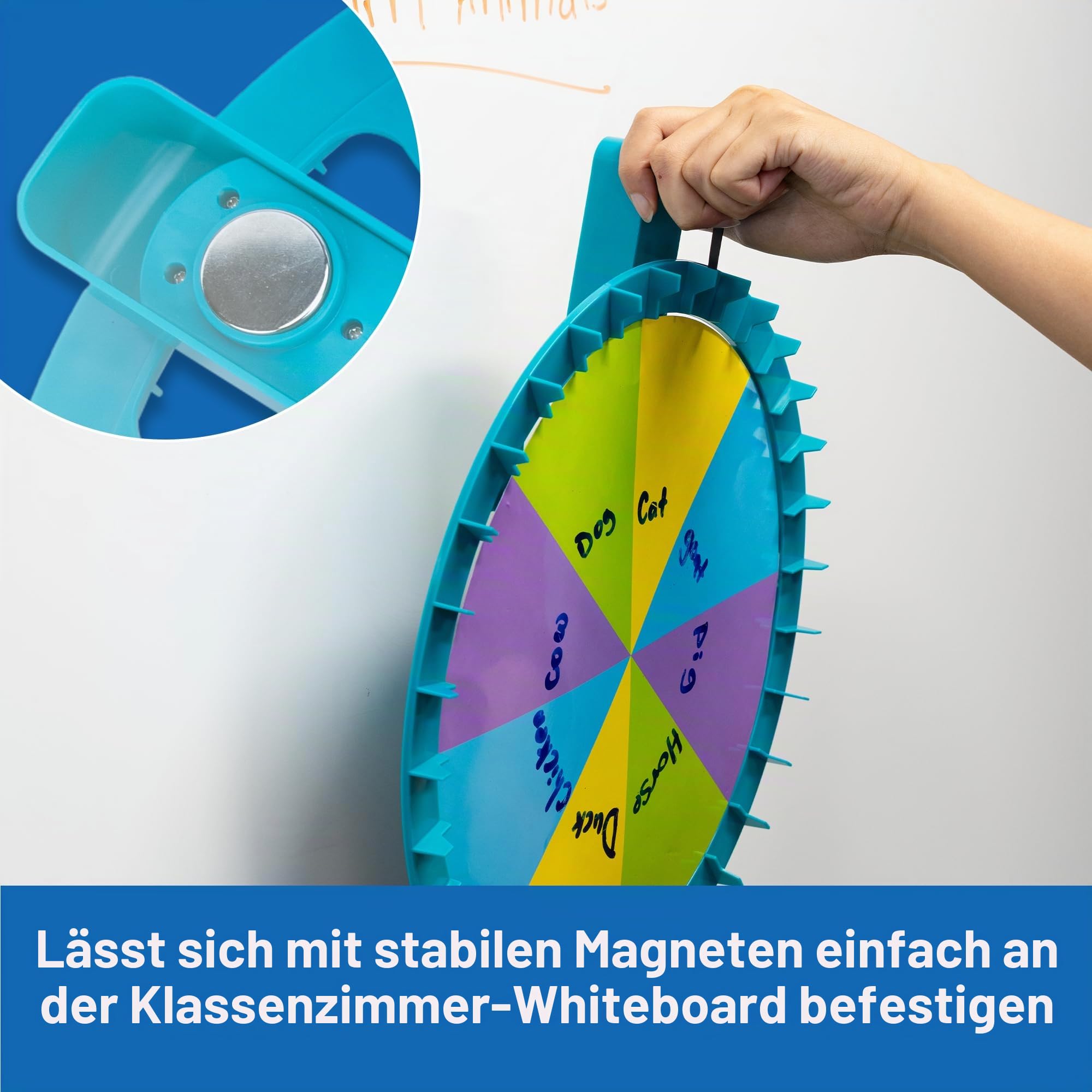 Learning Resources SpinZone Magnetisches JumboGlücksrad, Alter 4+, Interaktives Whiteboard-Material, 3 Doppelseitige Karten
