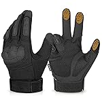 KUMGIM Tactical Gloves for Men Women, Motorcycle Gloves Touchscreen Airsoft Hunting Shooting Glove Black Tan for Outdoor Paintball Work Motorcycle Climbing Survival Training