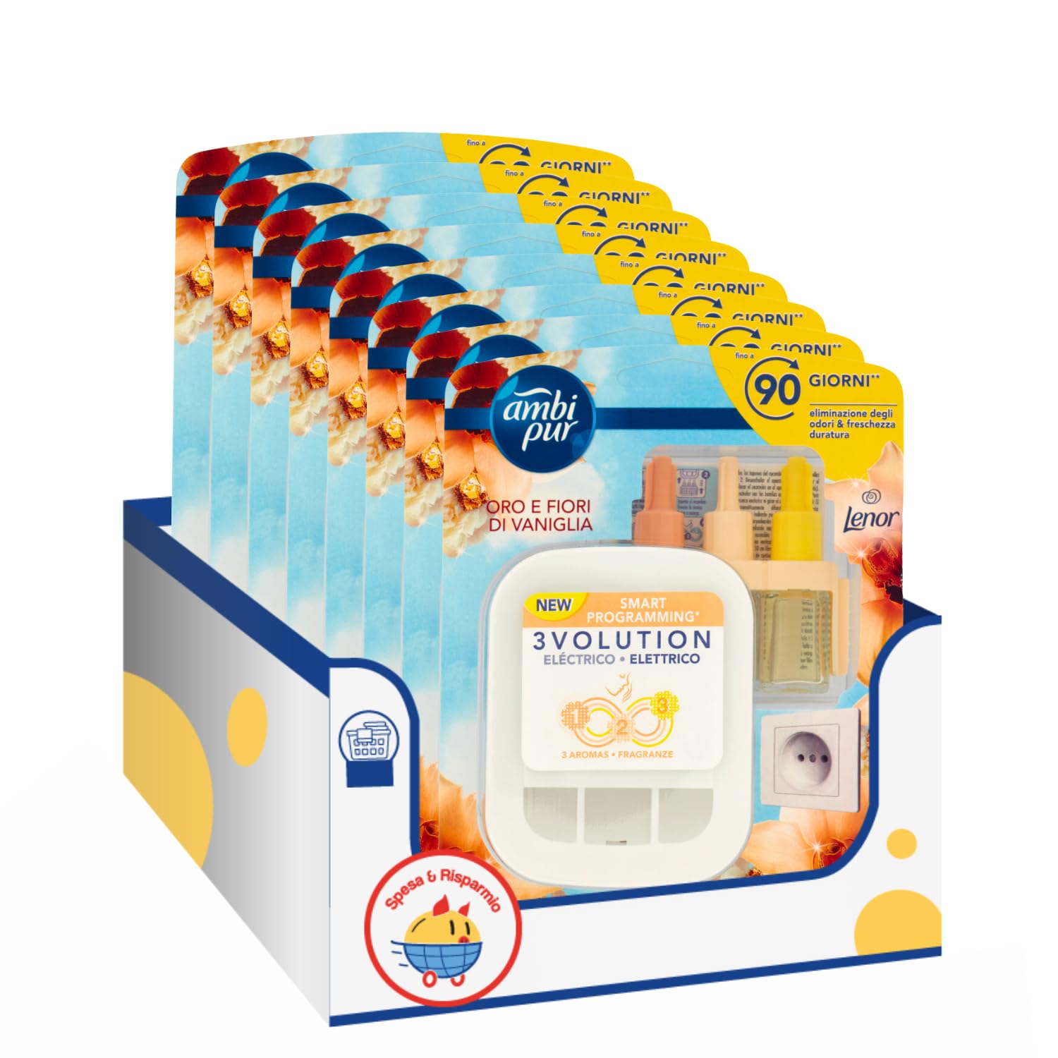 Base Profumatore Elettrico per Ambienti con Ricarica Oro e Fiori di Vaniglia – 20 ml – Variazioni 4/8/12 Pezzi (8)