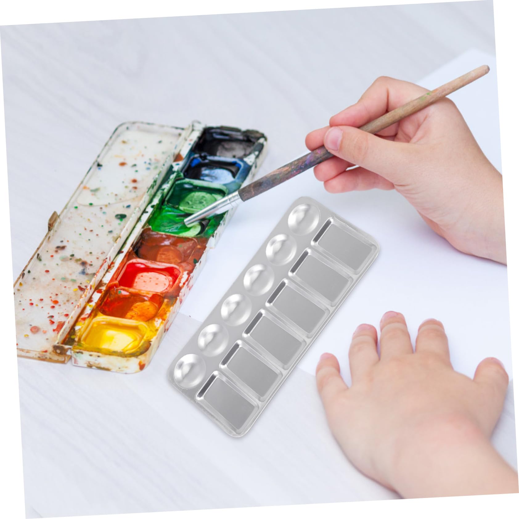 OSALADI 3 Series Bandejas De De Color De De Aluminio Set De Palets Para Artistas Para Y Pigmentos Accesorios De Manualidades De Limpiar Superficie Para Y 4 Piezas X 3