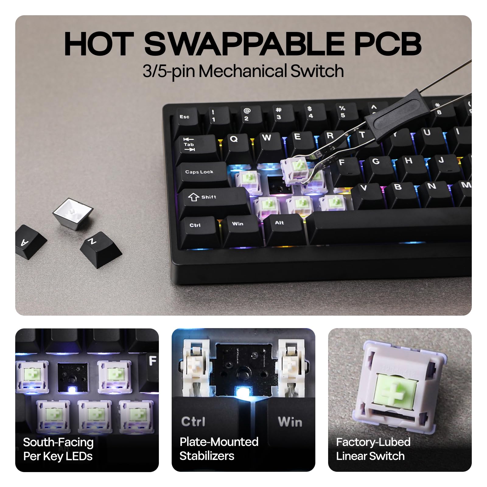Amazon.com: EPOMAKER P65 QMK/VIA Wireless Aluminum Gaming Keyboard