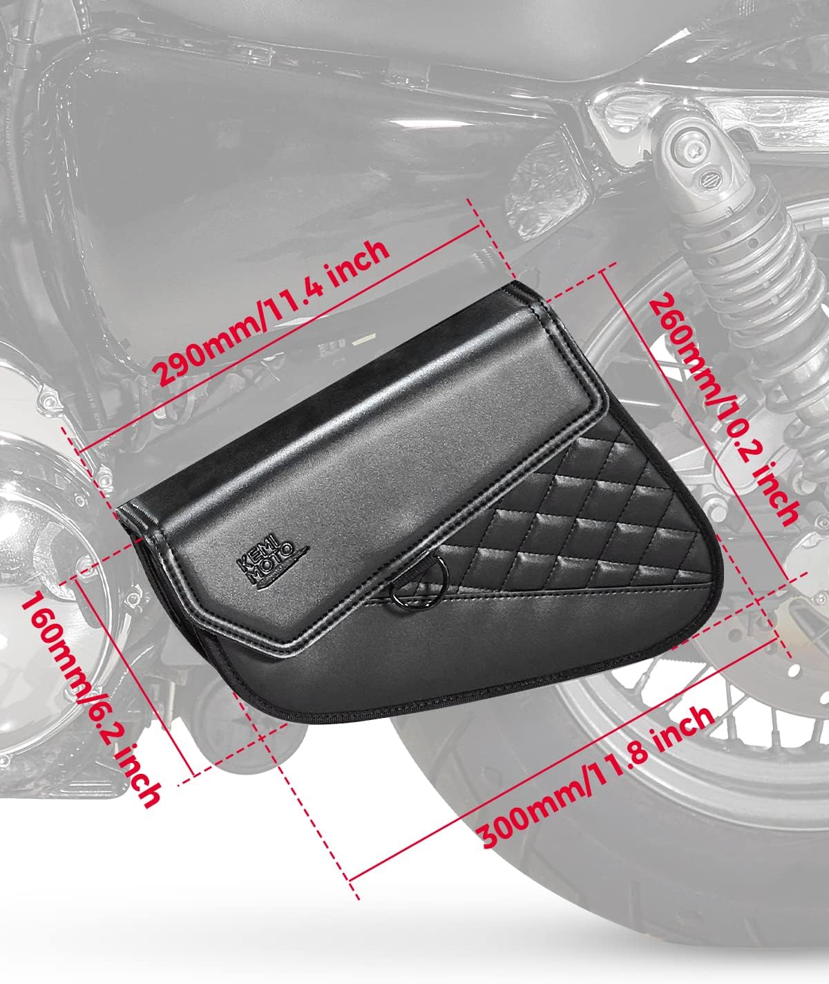 KEMIMOTO Swingarm Bag 5.5L Motorcycle Side Solo Bags Synthetic Leather Tool Bags Compatible with Sportster Iron 883 Street 750 Rebel Models