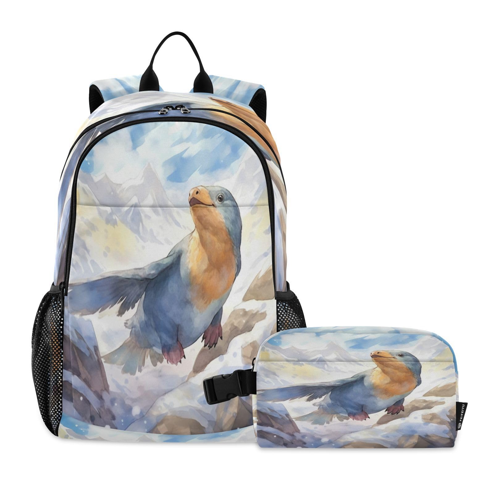 Sac à dos ornithorynque résistant avec sac repas isotherme intégré - 8