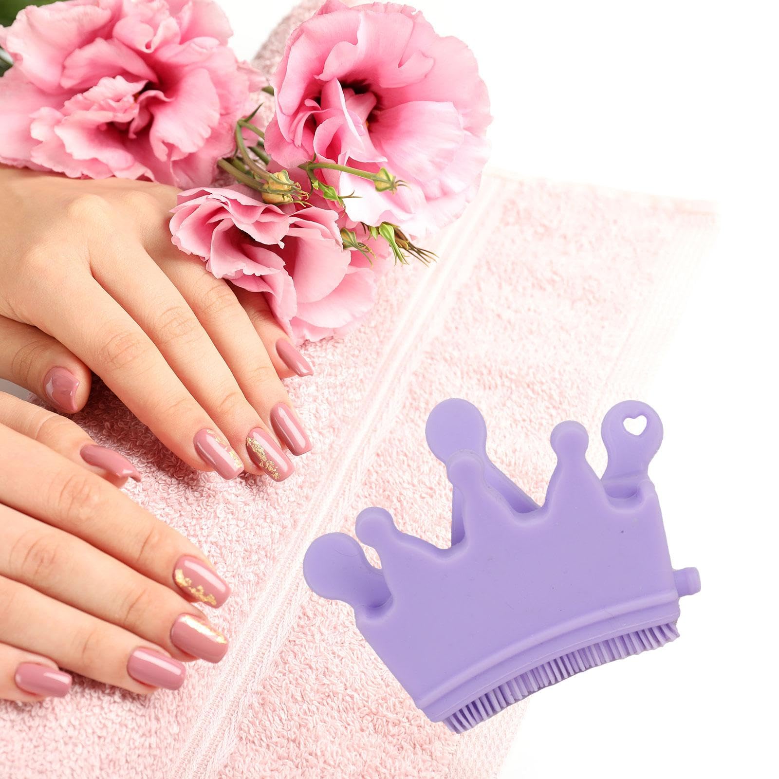 6 Pinceles de Silicona para Decoración de Uñas, Herramienta de Manicura, Ayuda Reutilizable para Decoración de Uñas, Soporte de Exhibición para Puntas