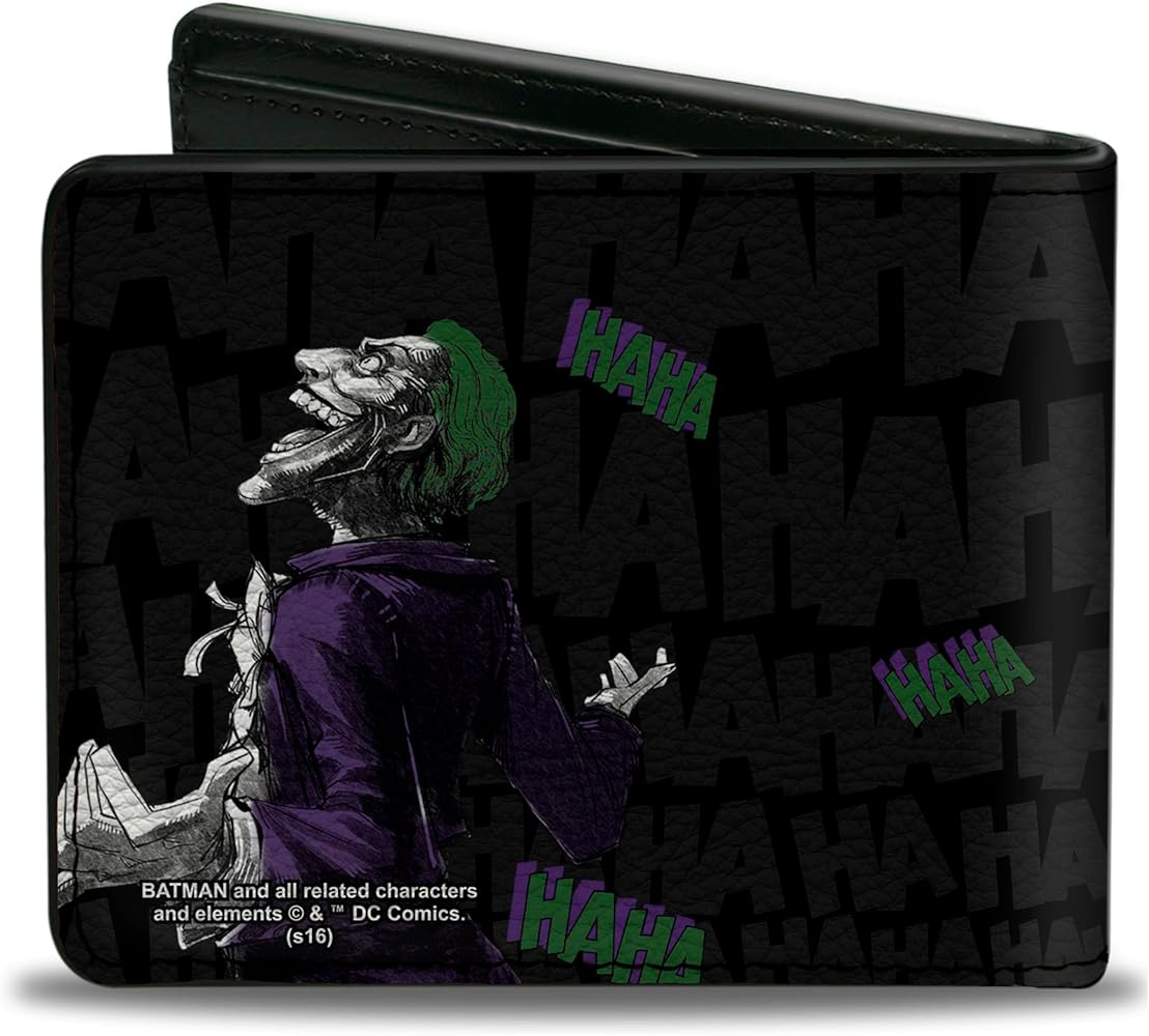 Amazon.com: Buckle-Down Men's PU Bifold Wallet-Joker Smiling +