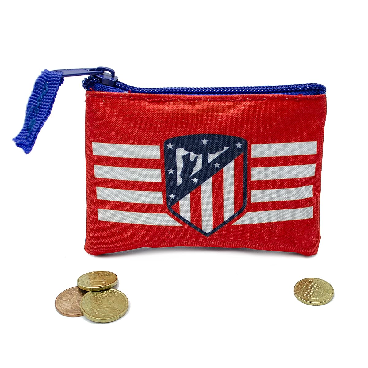 Monedero Atlético de Madrid Escudo Rojiblanco Cremallera Producto Oficial 12x10 cm