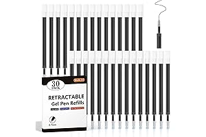 30 Pack Papermate Inkjoy Gel Pens Refills, Shuttle Art Black Rollerball Gel...