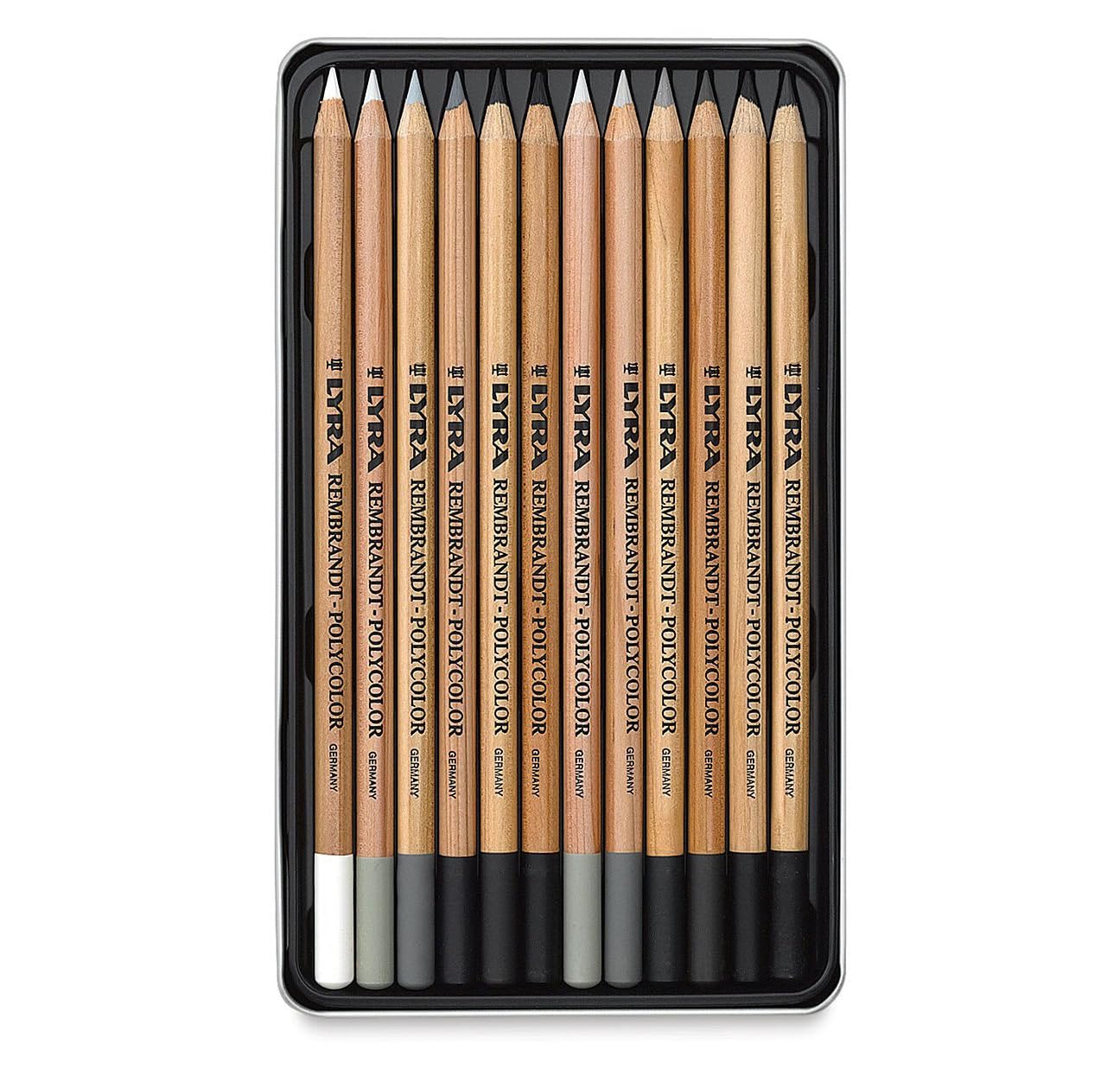 Rembrandt Polycolor Art Pencils, Set of 12, Assorted Greys (2001122)