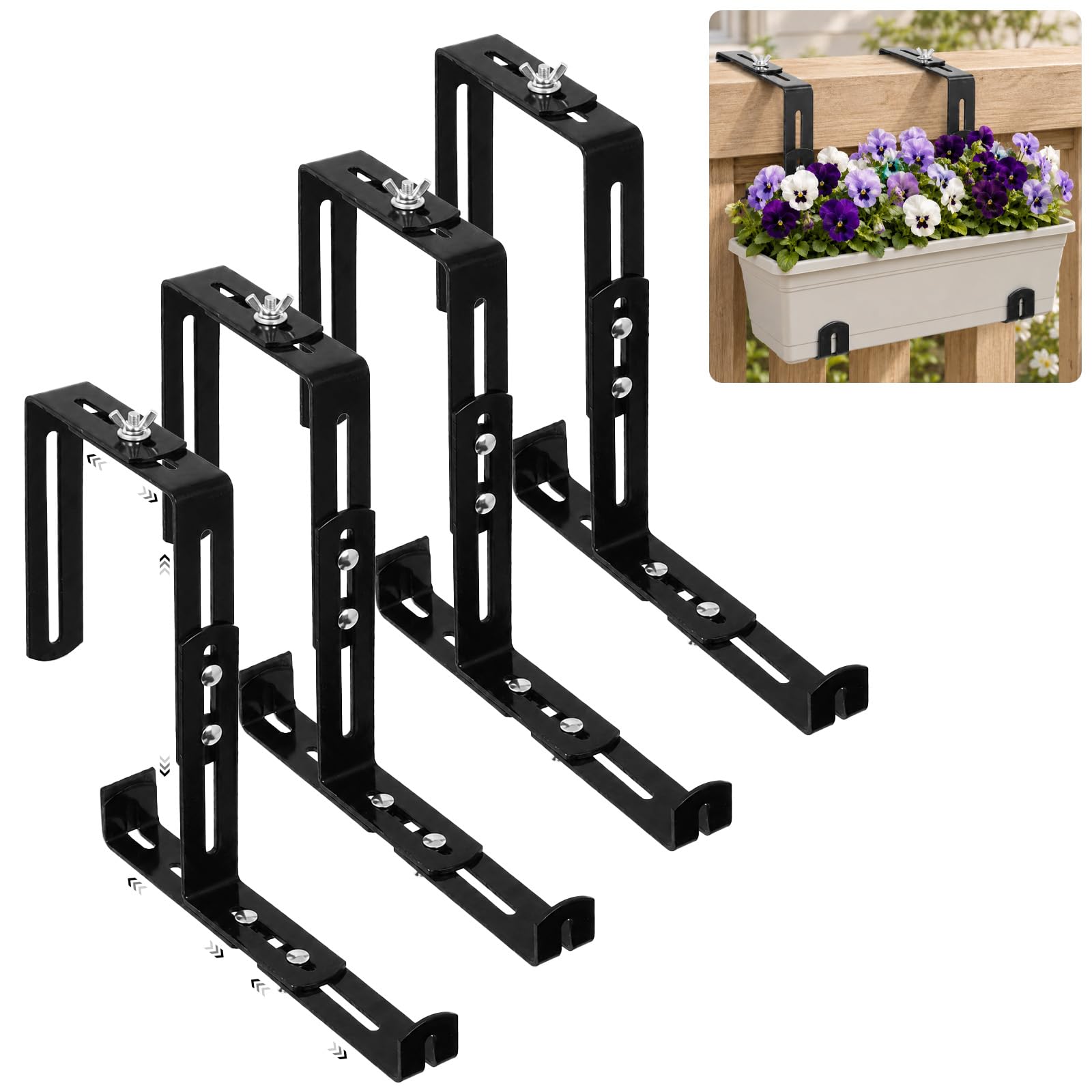 Photo 1 of THMINS 4 Pack Adjustable Planter Box Brackets