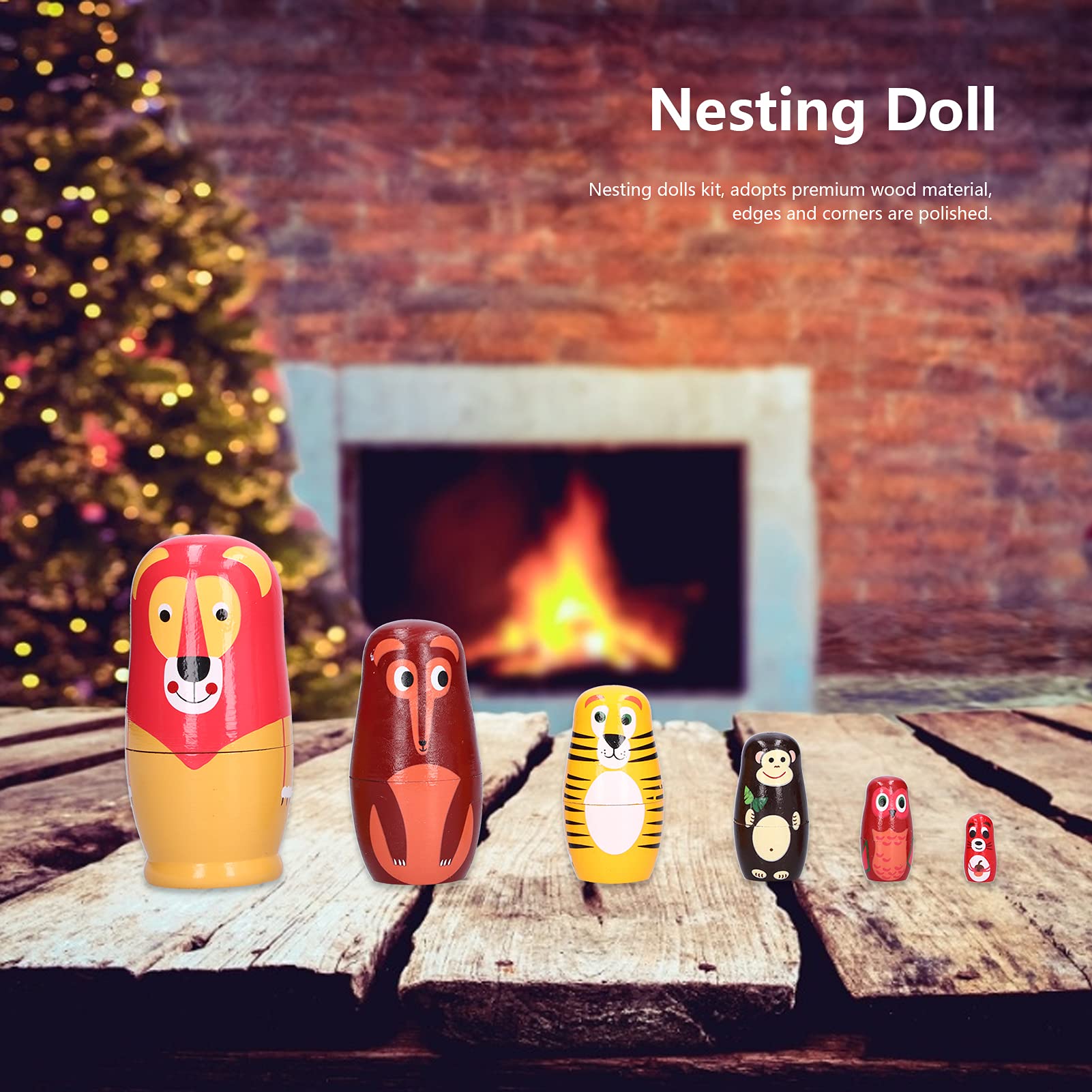 Muñecos de anidación de madera de Papá Noel de Navidad, 7 piezas, decoración de Navidad de Papá Noel, ideas de regalos de muñecas - Matryoshka pintado a mano - Muñecas de