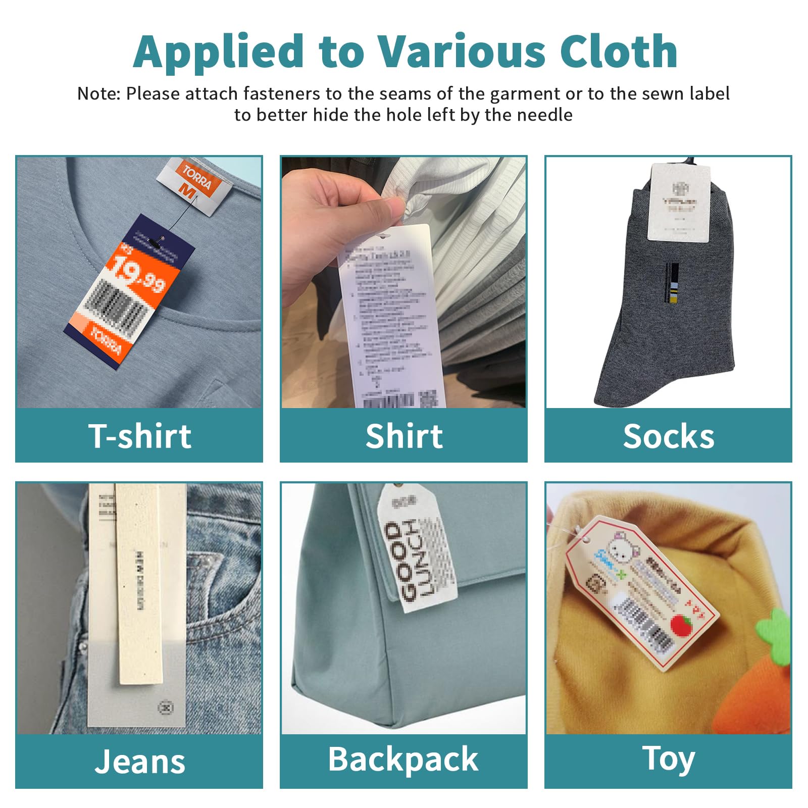 Standard Tagging Gun Price Garment Tag Attacher Gun for Clothing with 5 Needles and 1000 1.4inch Barbs Fasteners for Fine Tagging Applications Blue