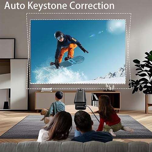 Miniatura 4 de Mini proyector 4K 1080P Proyector con Wifi y Bluetooth, giratorio de 180, Android 11, 300 Ansi LM, corrección trapezoidal automática, pantalla de