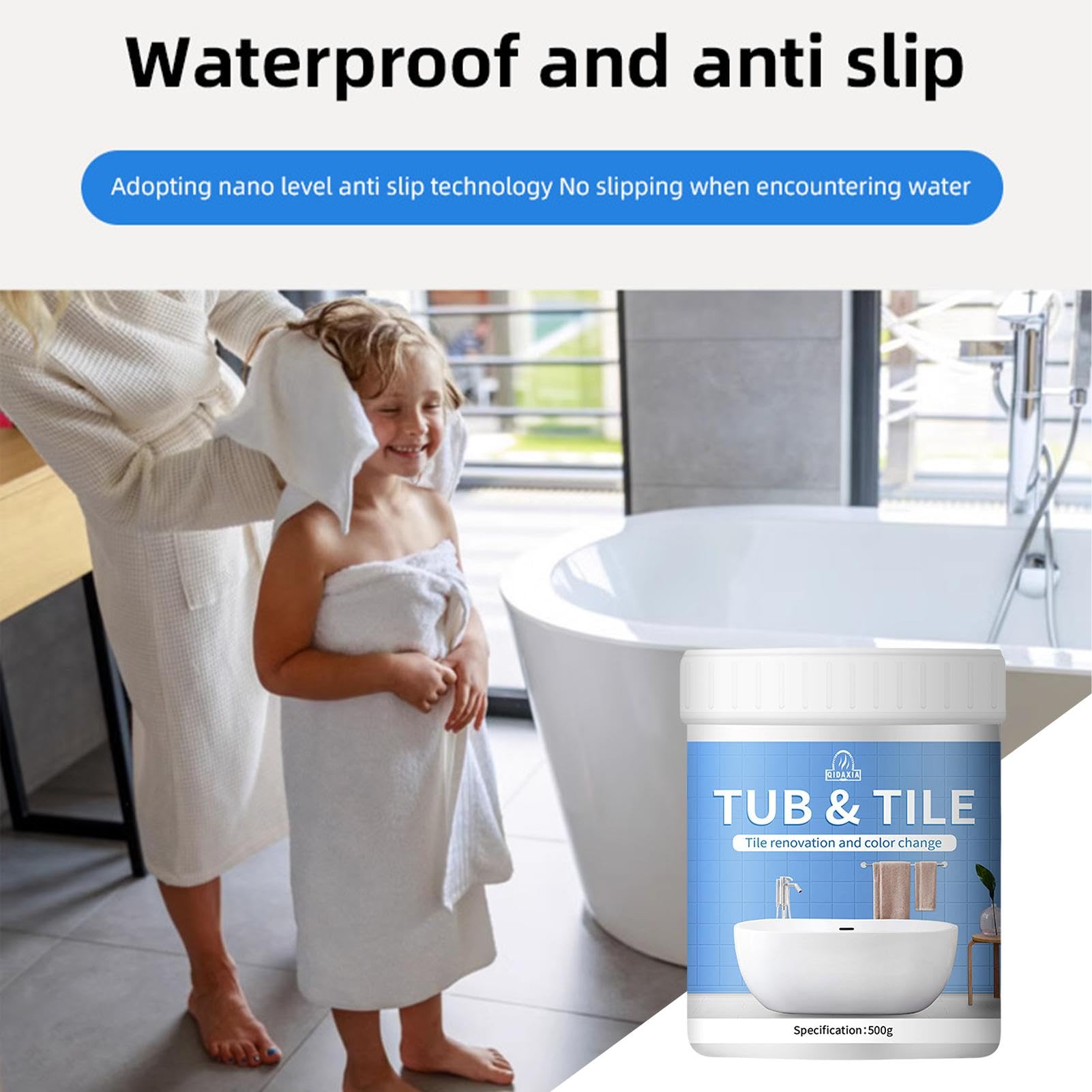 Bathroom Tile Paint Kit, Water Based Quick-Dry Bath Refinishing Kit, Bathtub Cover-up Kit, Water Based Paint For BaBath Tile Refinishing Kit, Bathtub Paint Water Based For Bathtubs, Sinks, Countertops