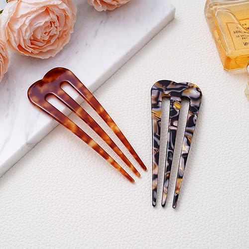 Miniatura 6 de Horquillas francesas grandes para mujer, 3 puntas francesas para cabello grueso, horquillas en forma de U, pinzas de pelo con giro francés, palillos